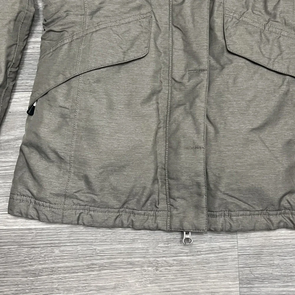The North Face HyVent‎ Hooded Parka Jacket Womens Small Olive Green Brown 3 in 1